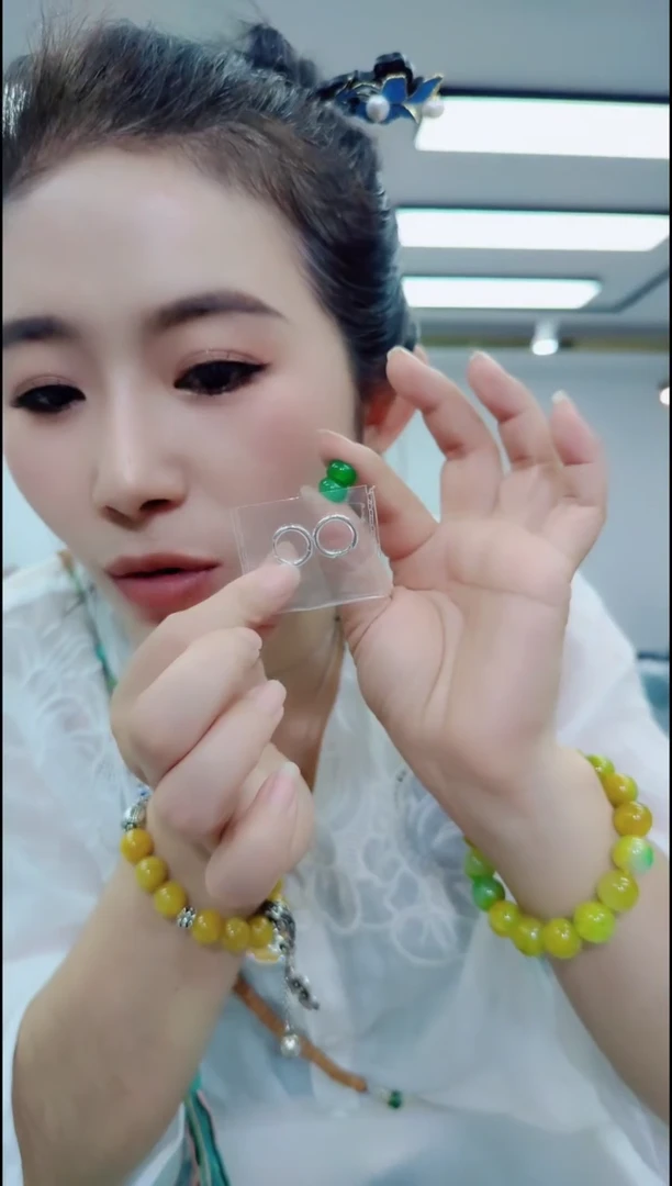 0777绿圈耳坠一套