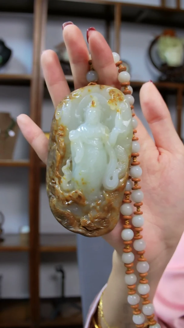 颈饰未镶嵌和田玉观音