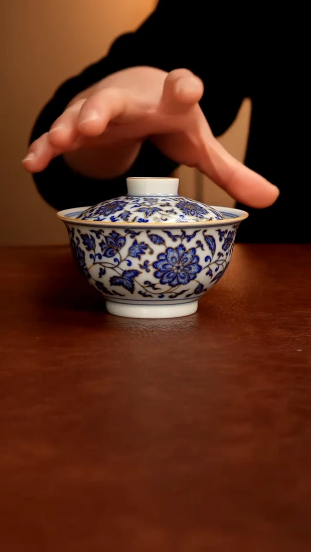 摆件陶景德镇瓷器，青花瓷手绘茶具~