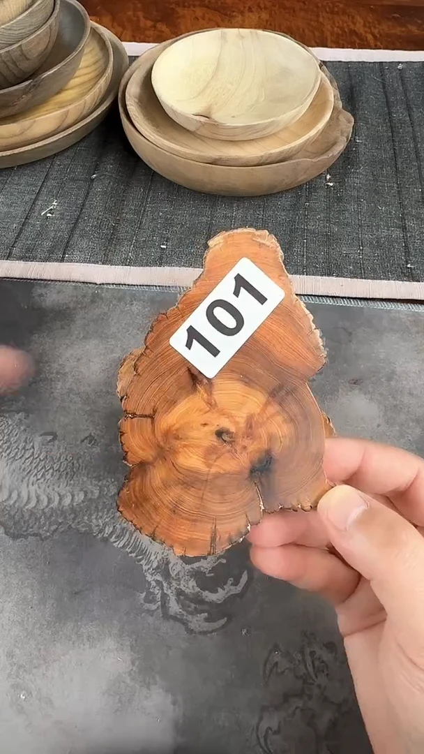 【闪购商品】柏木（崖柏）木雕101号陈化黑油料杯垫香片（多样发其一）