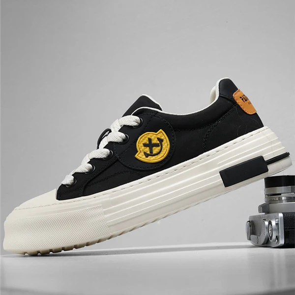 路易弗狄帆布鞋男款透气男鞋夏季潮流百搭时尚厚底板鞋韩版秋季