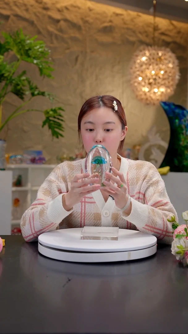 摆件宝石蓝水母摆件小号