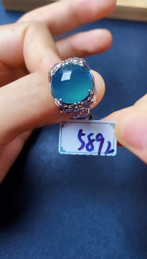 银S925镶嵌戒指翡翠222222