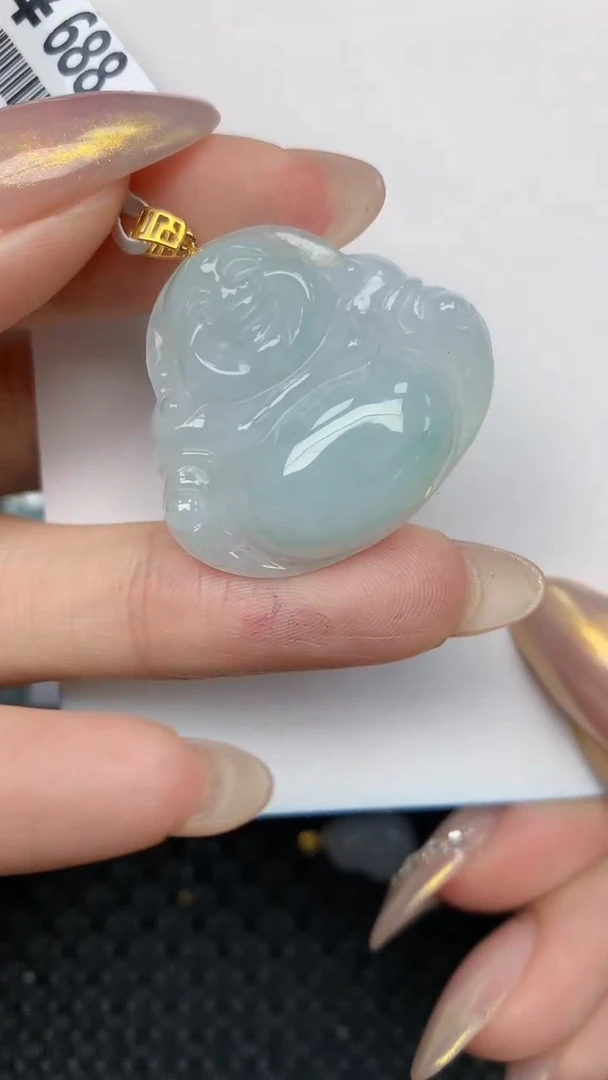 【闪购商品】翡翠颈饰18K金镶嵌天然翡翠A货