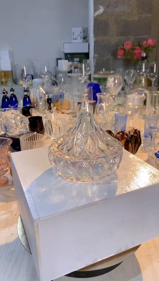 【闪购商品】人造水晶这个超大的松果七彩糖罐