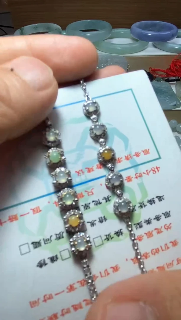 【闪购商品】翡翠手链银S925镶嵌手链