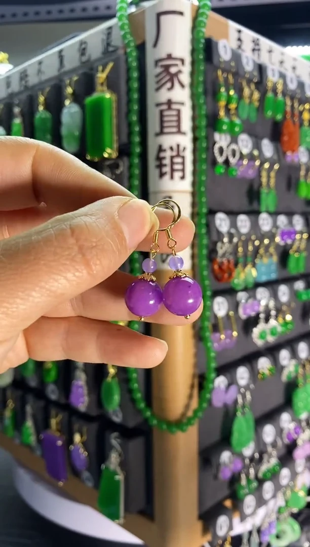 【闪购商品】翡翠耳饰银S925镶嵌看