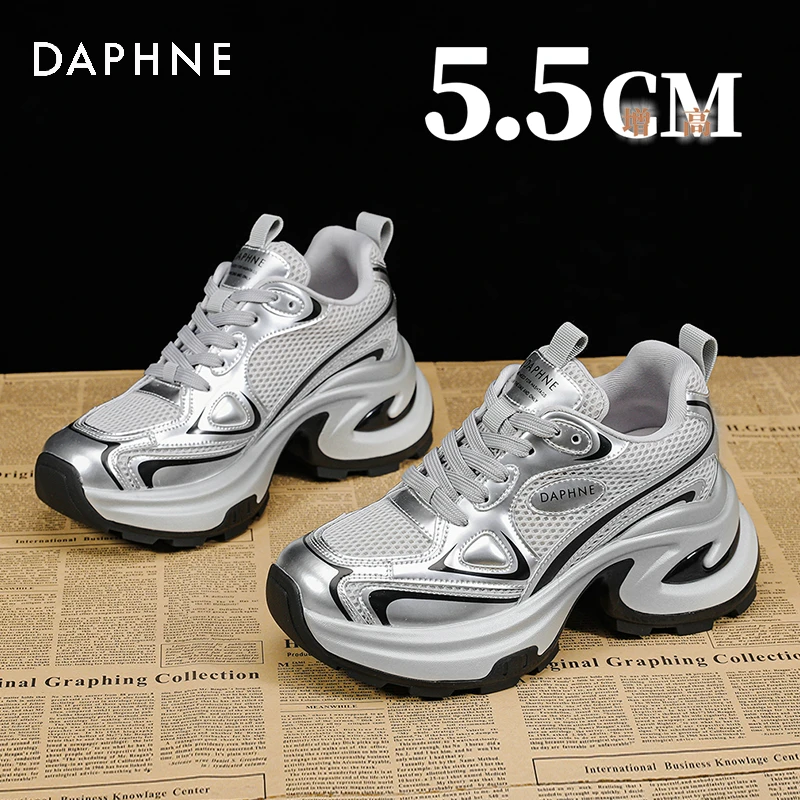 达芙妮厚底老爹鞋女鞋2025新款春季百搭增高休闲鞋网面运动鞋AM