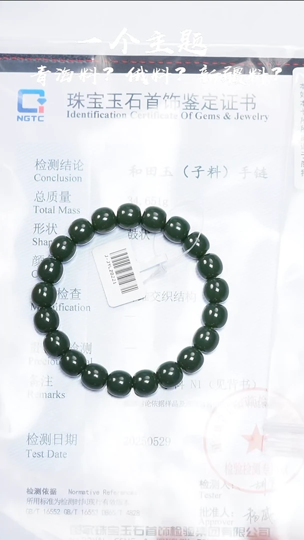 未镶嵌手串和田玉陈哥推荐新疆沙枣青子料9.5/10mm带N1子料证书S