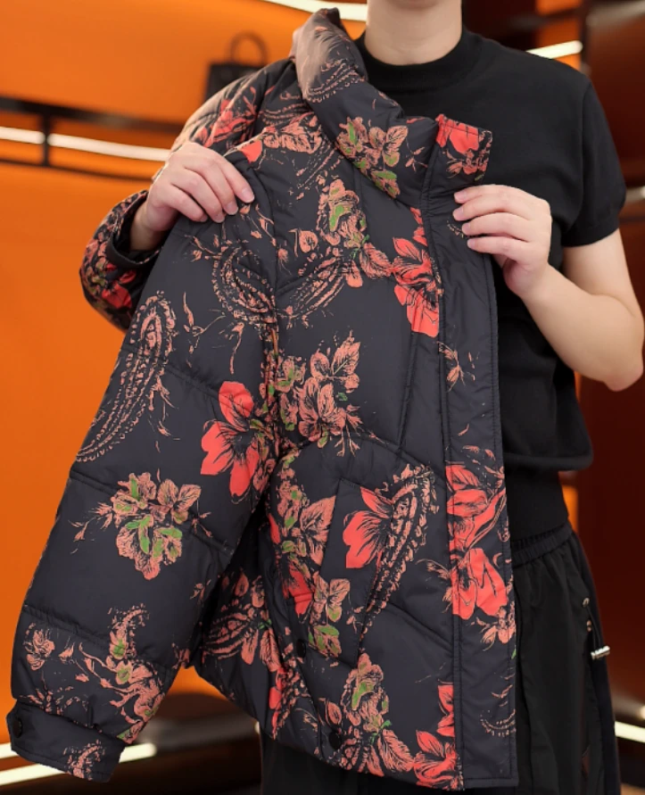 蚕物2025新款保暖羽绒服气质加厚保暖鸭绒羽绒服外套D121彭彭