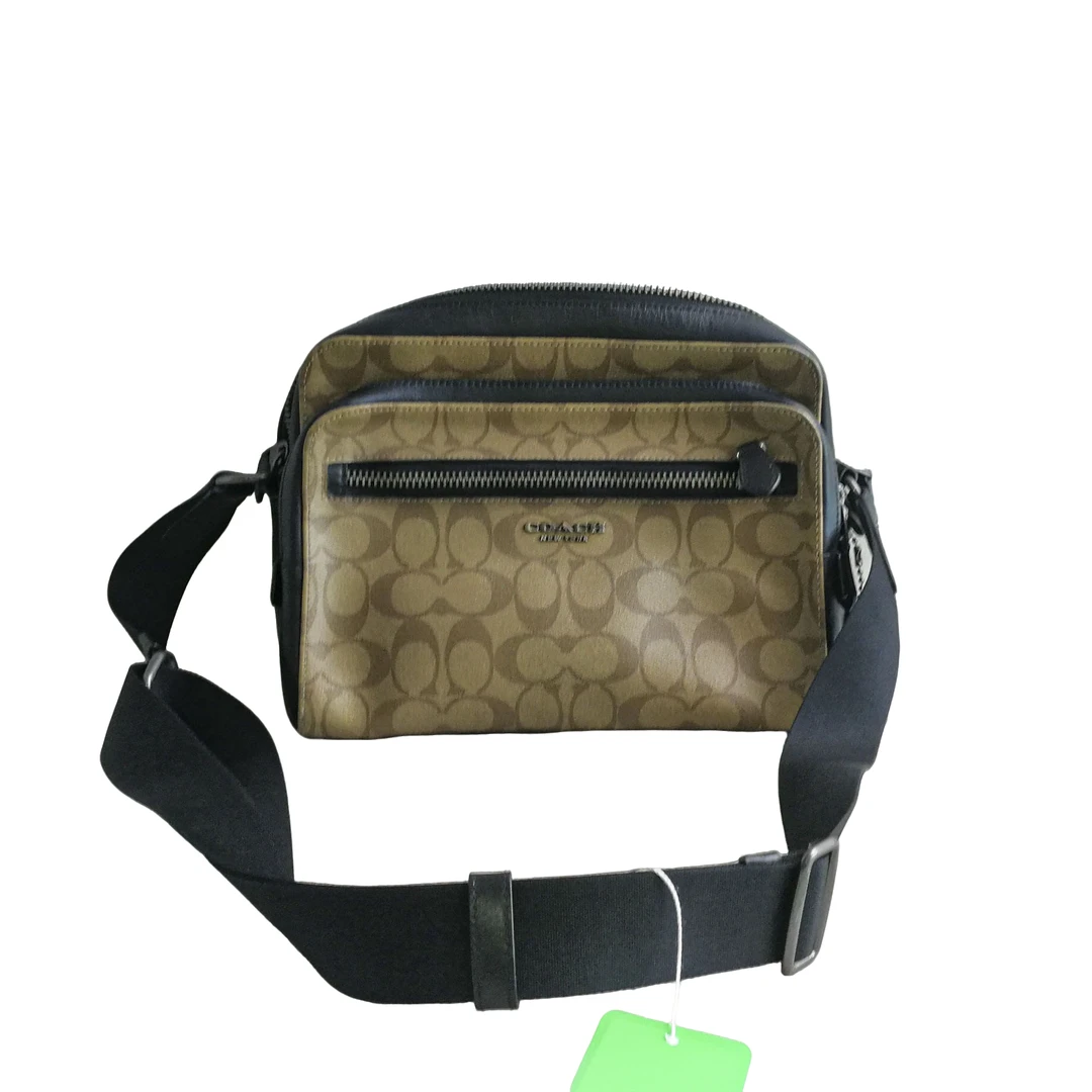 95新 COACH/蔻驰 coach 棕老花相机包 082025