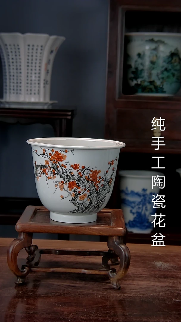 景德镇手工陶瓷花盆