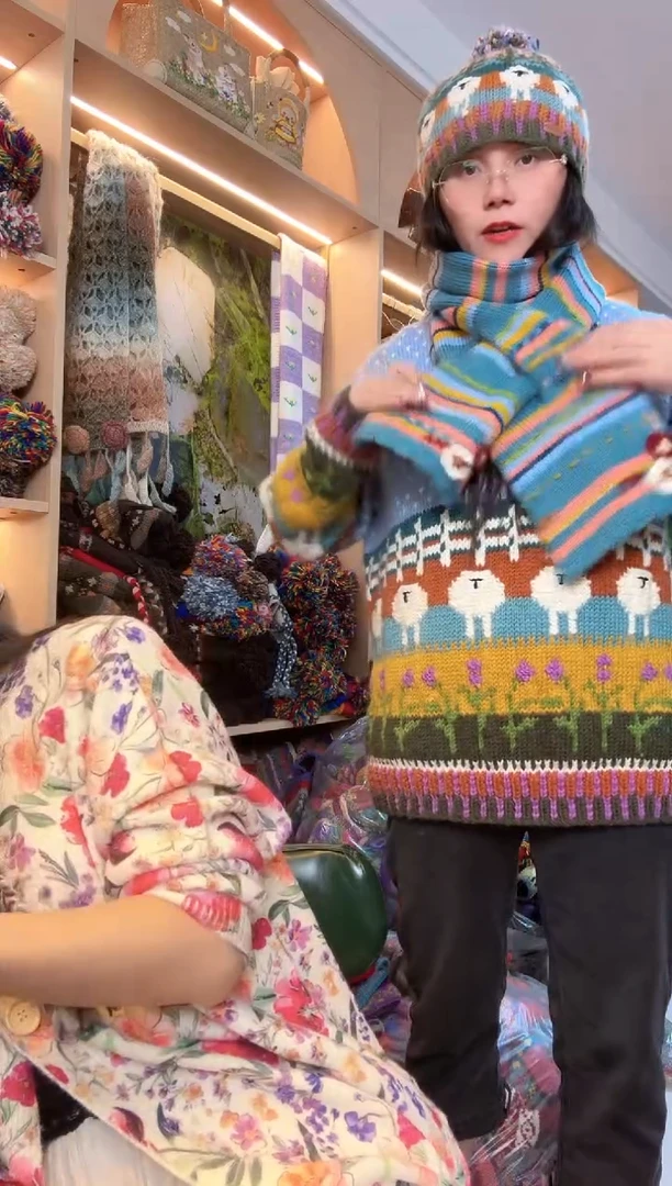 美利奴软羊毛蓝色围巾