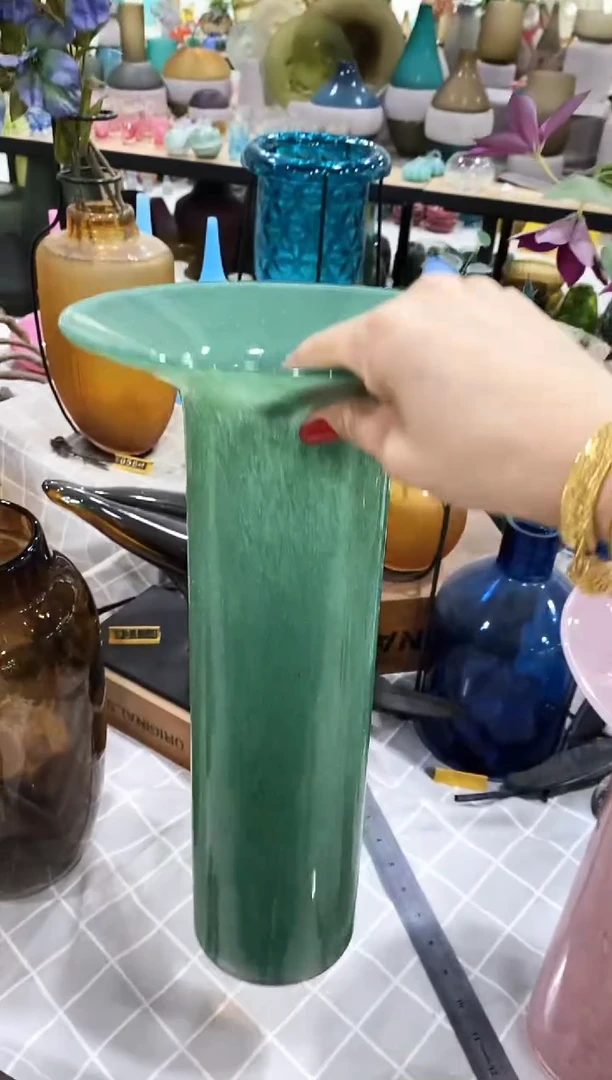 慕忆家手作琉璃花瓶微瑕