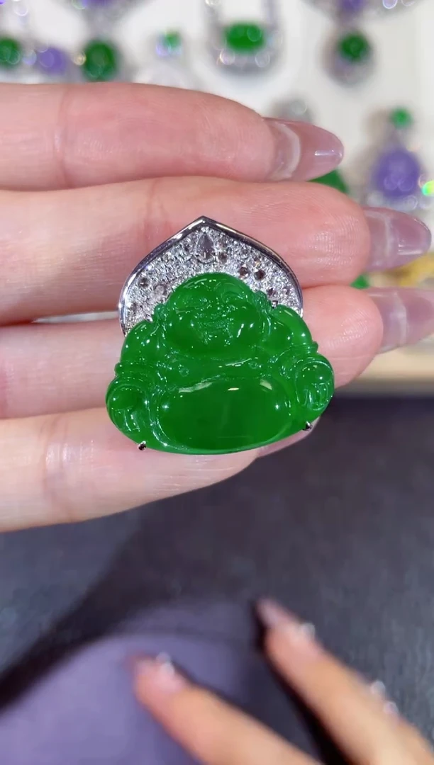 翡翠18K金镶嵌吊坠(不含链)团购79