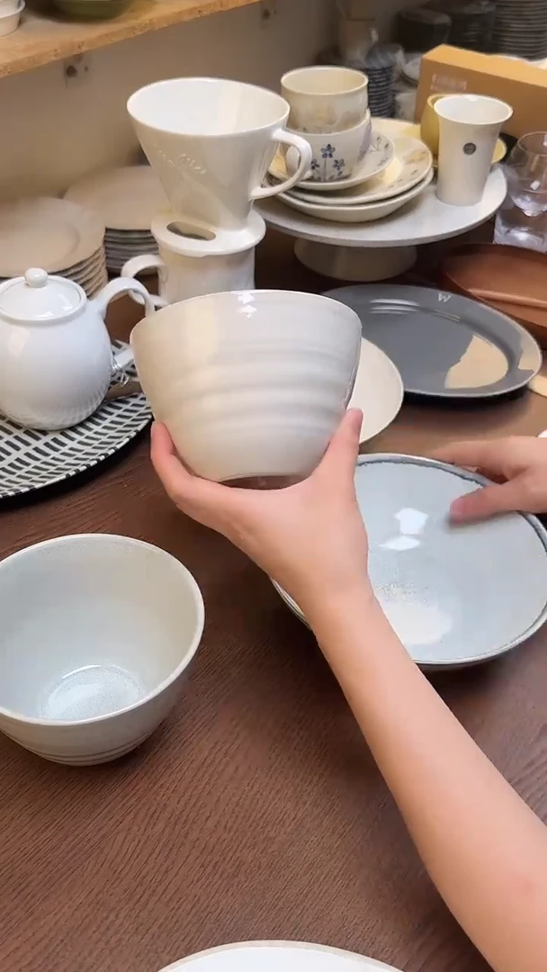 贝纹系列笋型碗-米脂白瑕疵2只