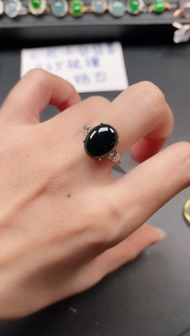 银S925镶嵌戒指翡翠1111