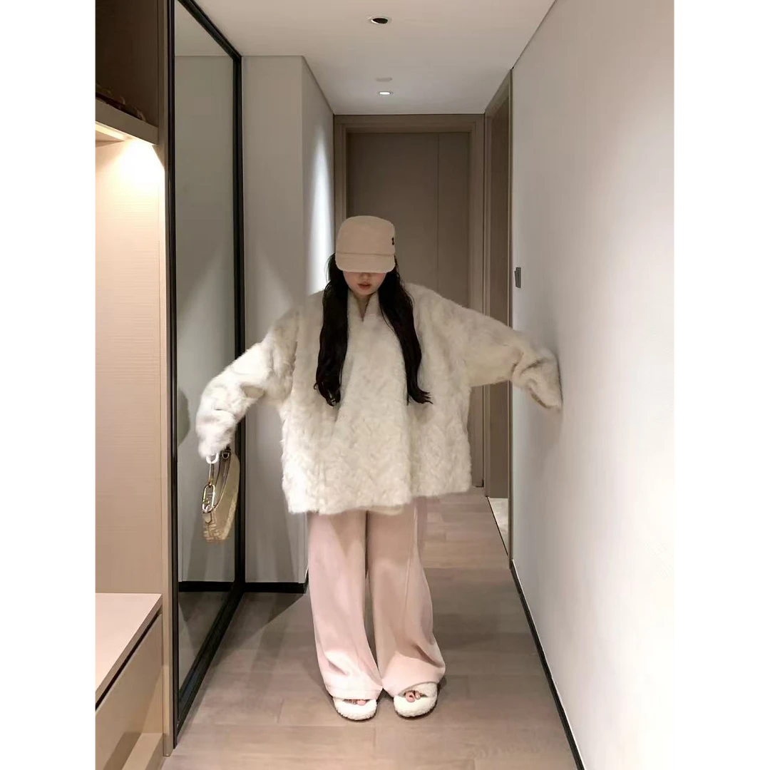 慧芝 huizhi Baby绒阔腿裤 定制款 软糯高腰阔腿加绒休闲裤