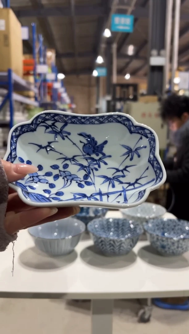 玻璃纸万葉一閑人　角小鉢万葉一閑人　角小鉢