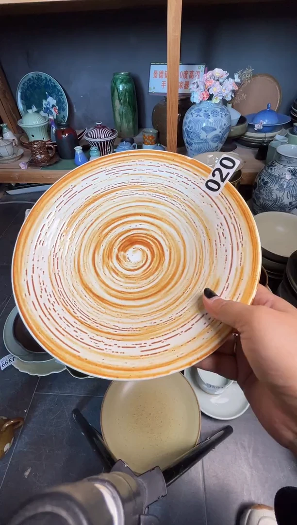 瓷片雪*酥020  手工志野盘