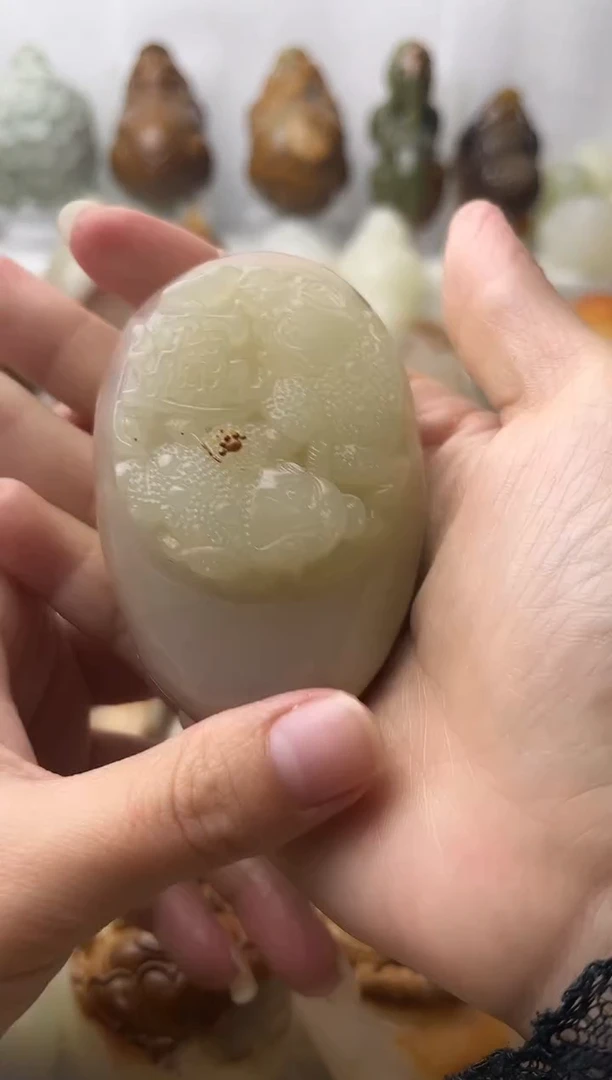 石材古青石棉纹正常不退换金蟾微瑕