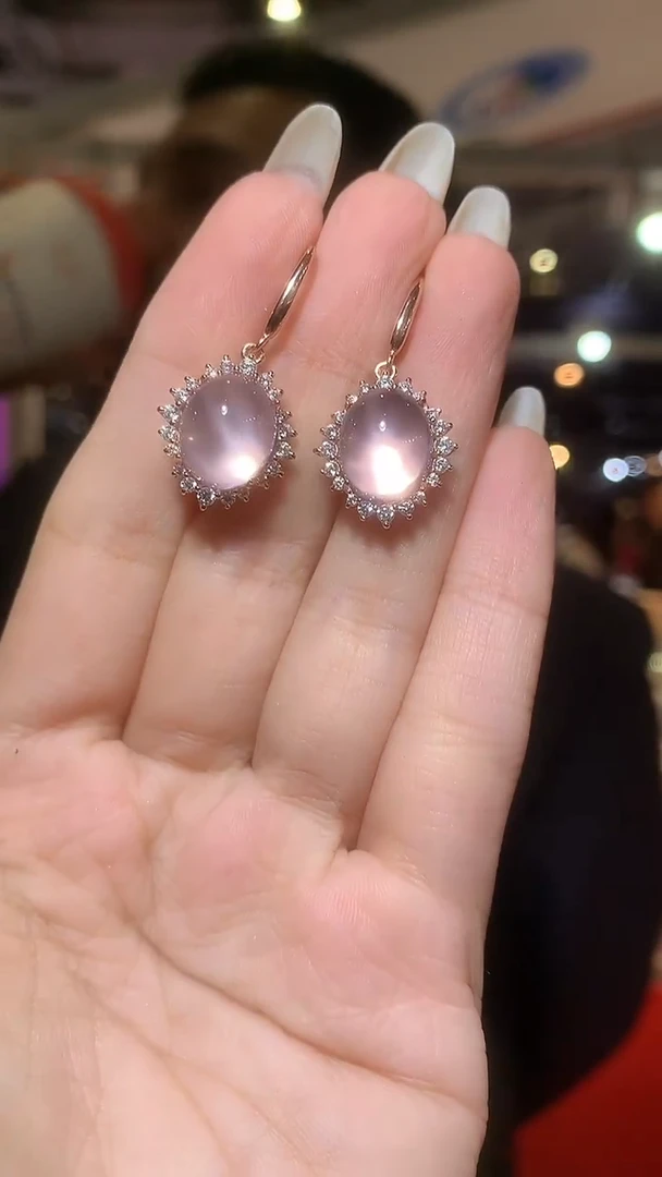 银S925镶嵌耳饰水晶【宝石世家严选】