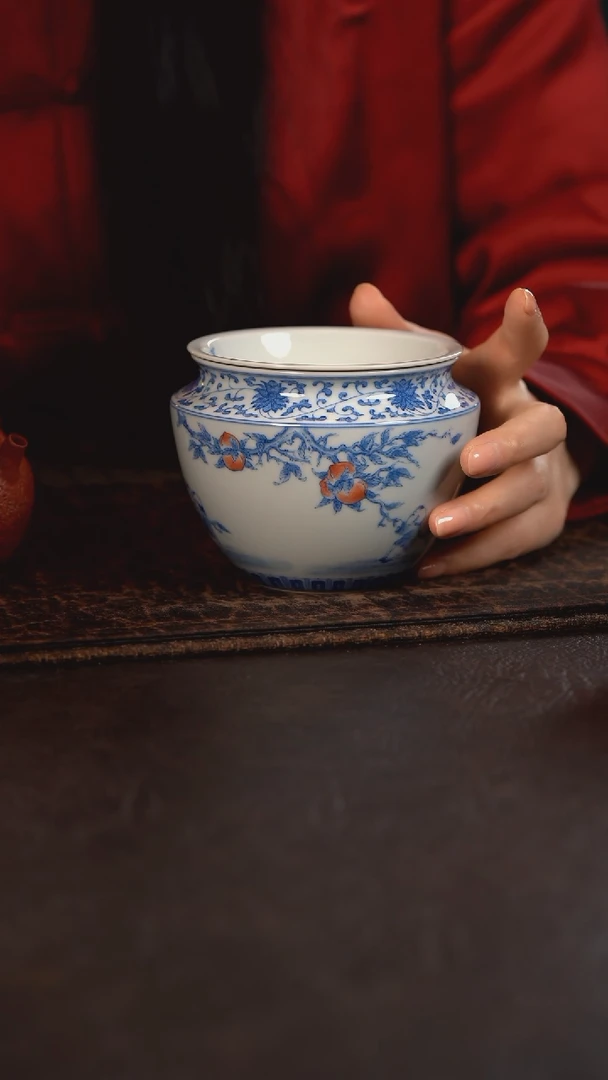 【闪购商品】杯聚澜堂九桃五福水洗带盖