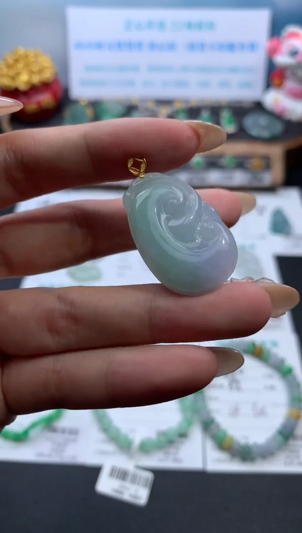 翡翠18K金镶嵌颈饰模式推广期48小时鉴赏期