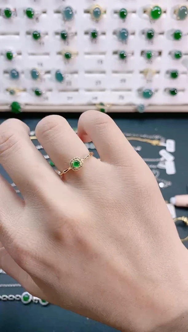 【闪购商品】翡翠戒指银S925镶嵌天然翡翠