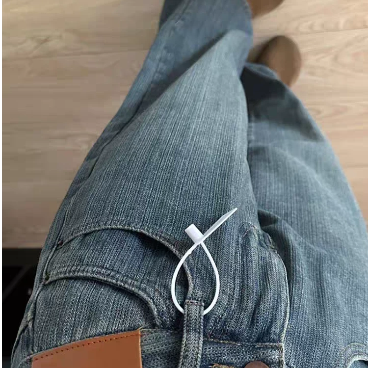 星空纹复古窄版阔腿牛仔裤女春秋2024新款高腰宽松直筒拖地裤秋冬