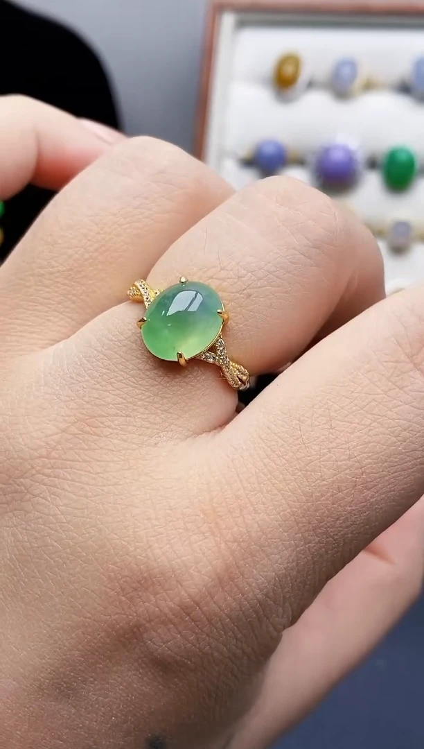 银S925镶嵌戒指翡翠2040