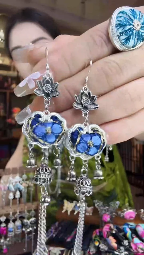 刺绣非遗刺绣纯手工耳环