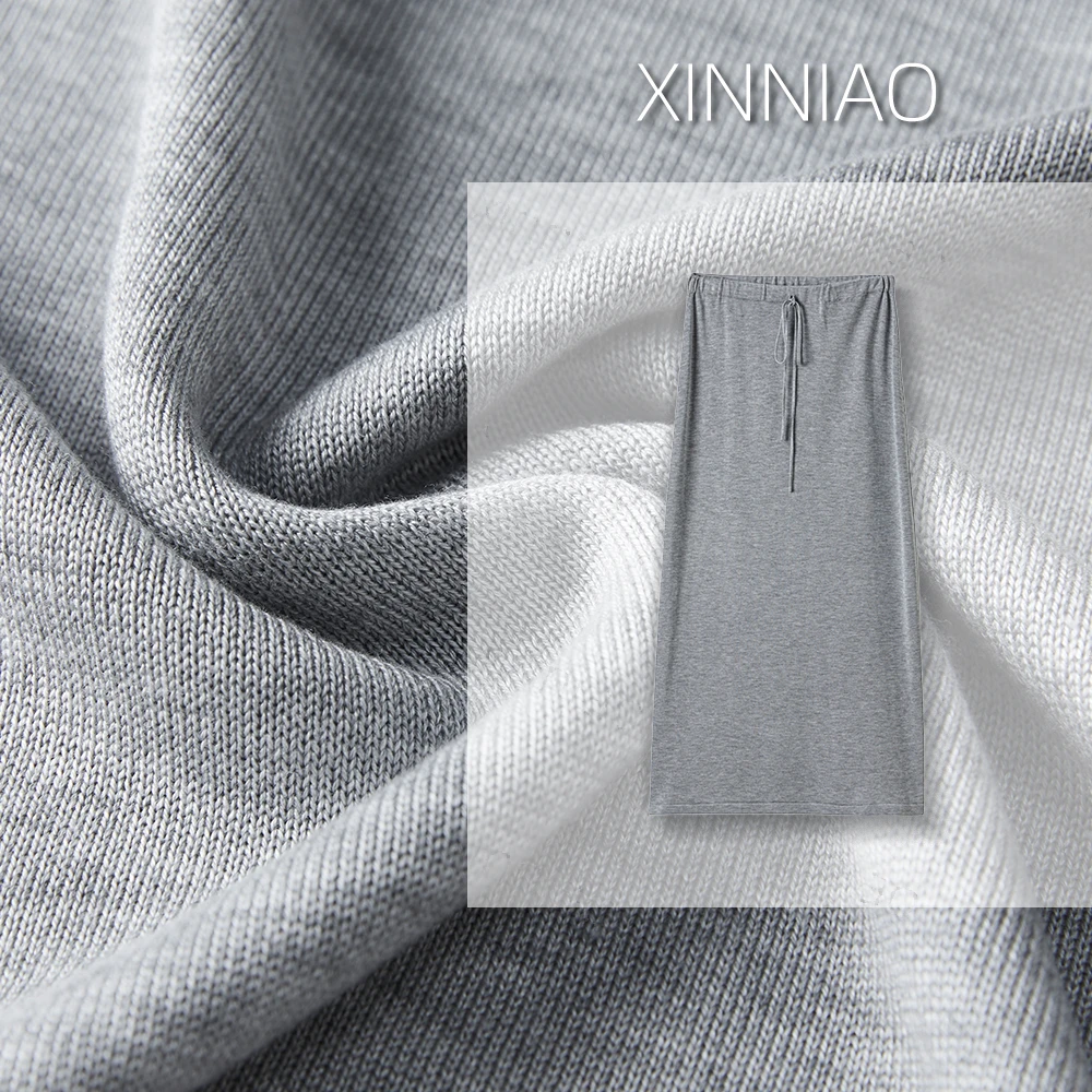 【超绝肤感】XINNIAO100%莱赛尔高捻天丝素板一字裙简约女士半身裙