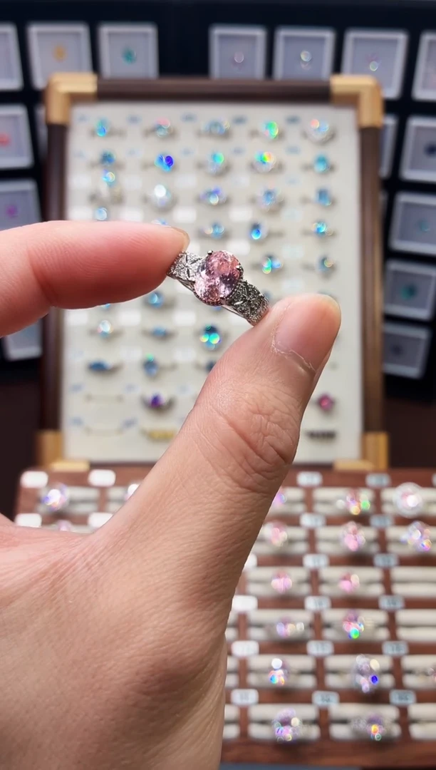 戒指彩色蓝宝石银S925镶嵌1888