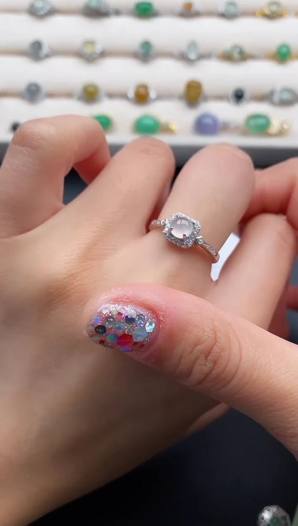 银S925镶嵌戒指翡翠1111111111+5