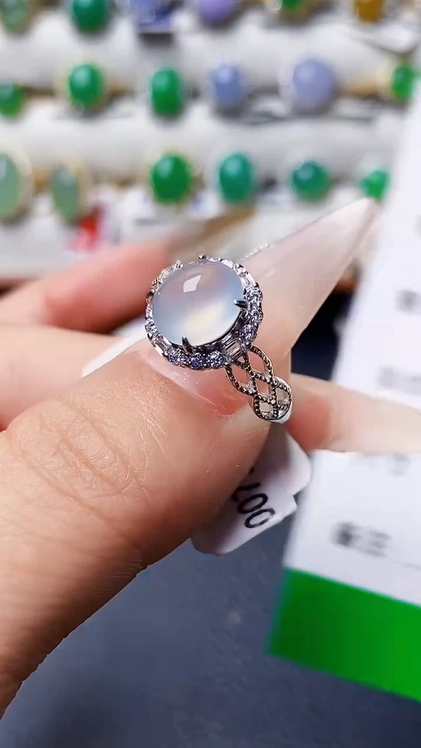 银S925镶嵌戒指翡翠3538