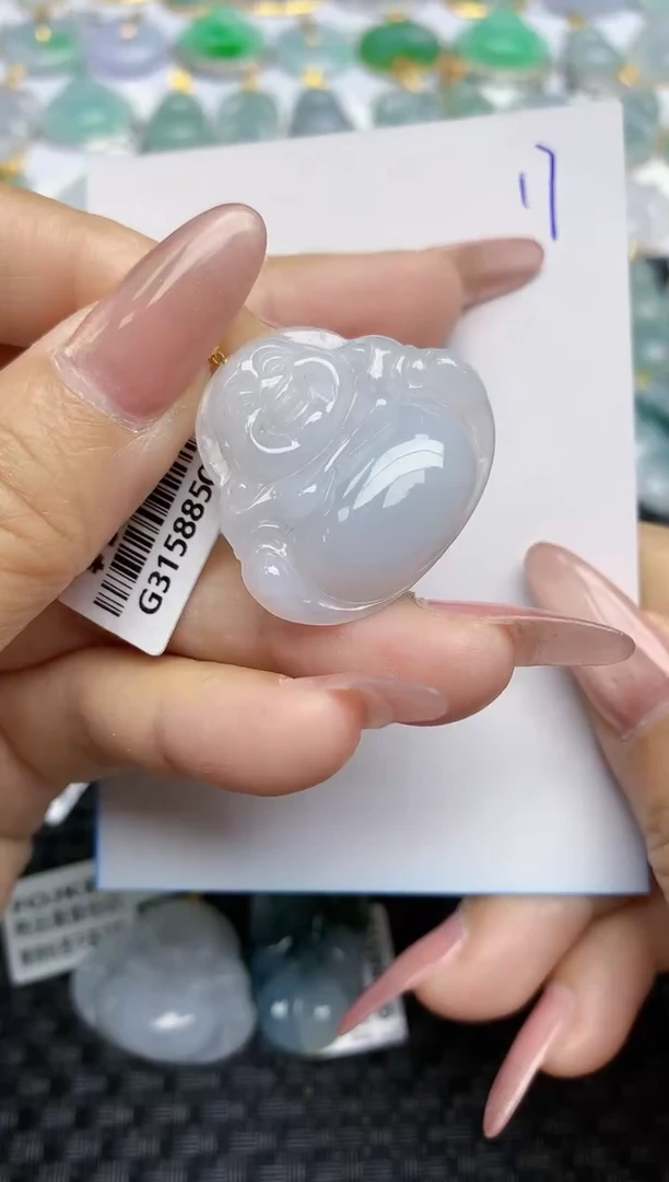 【闪购商品】翡翠颈饰18K金镶嵌天然A货翡翠 17