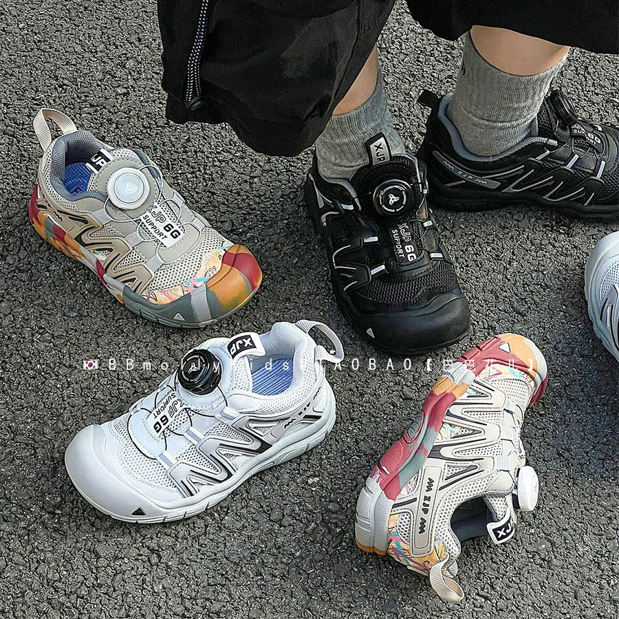 儿童舒适运动鞋休闲鞋2025秋新款旋转扣软底登山鞋中大童跑步鞋潮