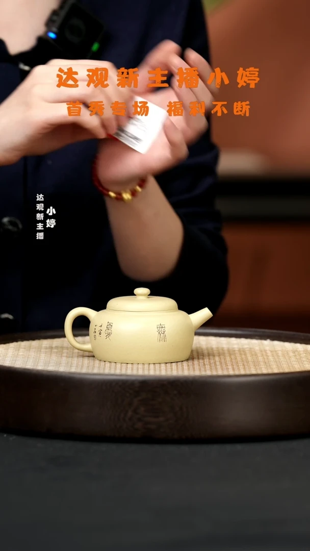 【闪购商品】紫砂茶壶婷DG146扁玉卢广善本山绿140