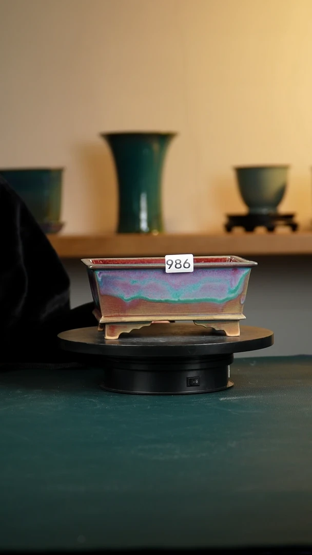 986福利窑变长方花盆高8/6长18.5/16.5宽13.5/11.5