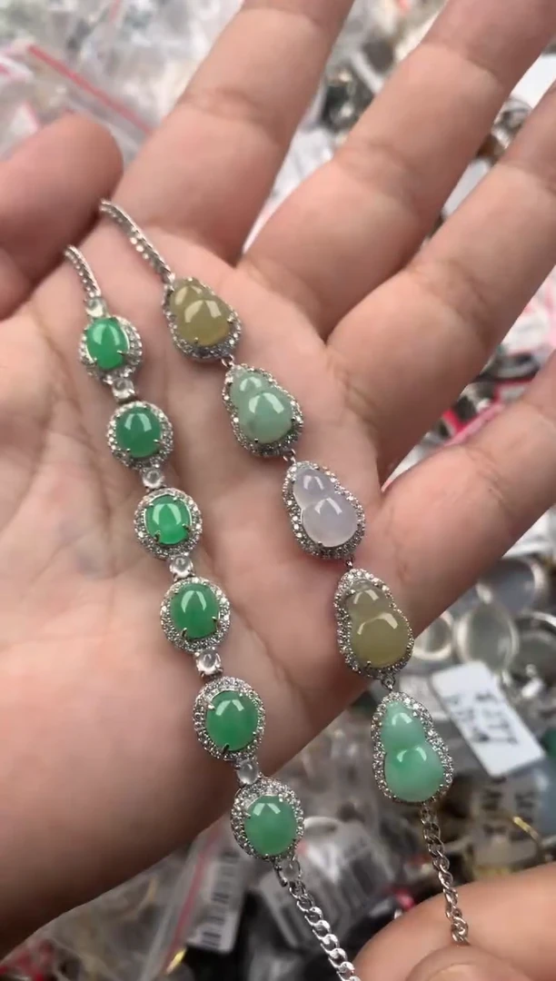 银S925镶嵌戒指翡翠55555  6