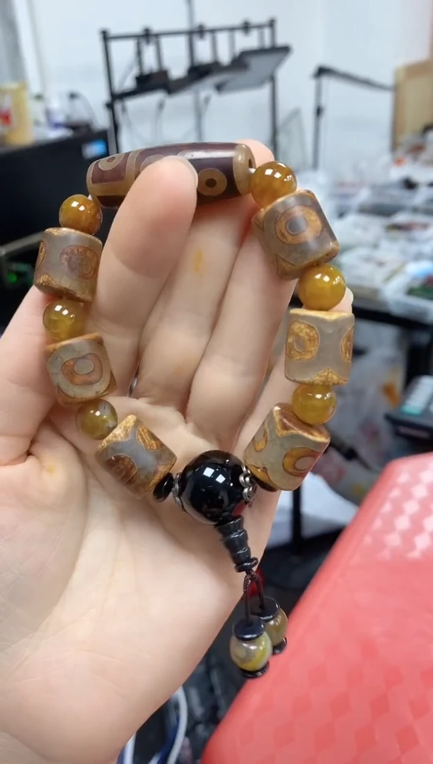未镶嵌手串玛瑙/玉髓藏珠玛瑙桶珠