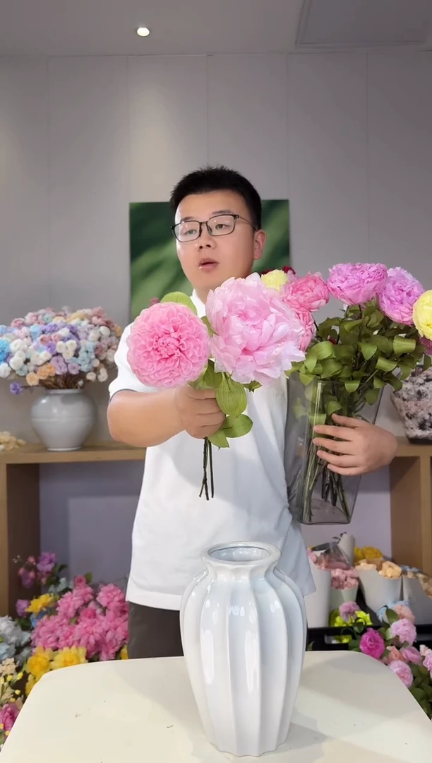 99 永生芍药粉1/粉色大丽花1