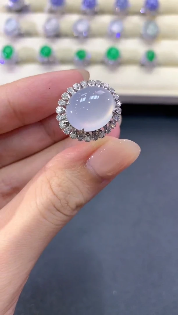 【闪购商品】翡翠戒指18K金镶嵌a312