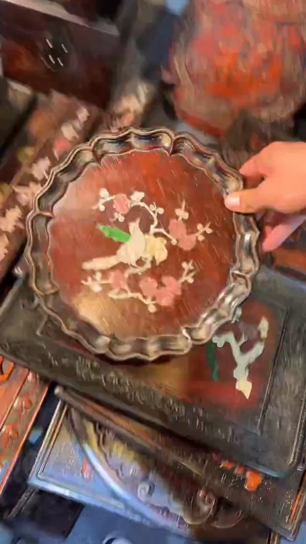 非洲紫檀（红花梨）赏盘圆25CM