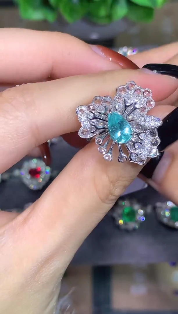 戒指蓝宝石18K金镶嵌1.02CT