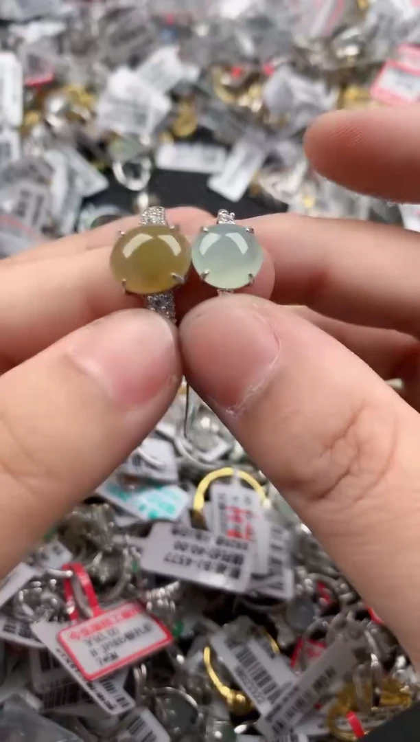 银S925镶嵌戒指翡翠999   10