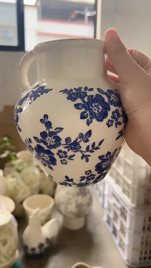 【闪购商品】陶瓷花盆高17cm内口6.5cm