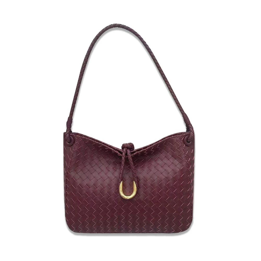 【Rain.Cun】新款经典女士轻奢时尚腋下女包 J-6475-酒红