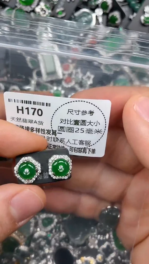 颈饰未镶嵌翡翠H170耳钉